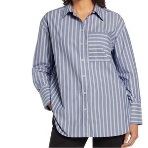 TWO—NEW Croft & Barrow button front blouses. One is Pink one is Blue Stripe.